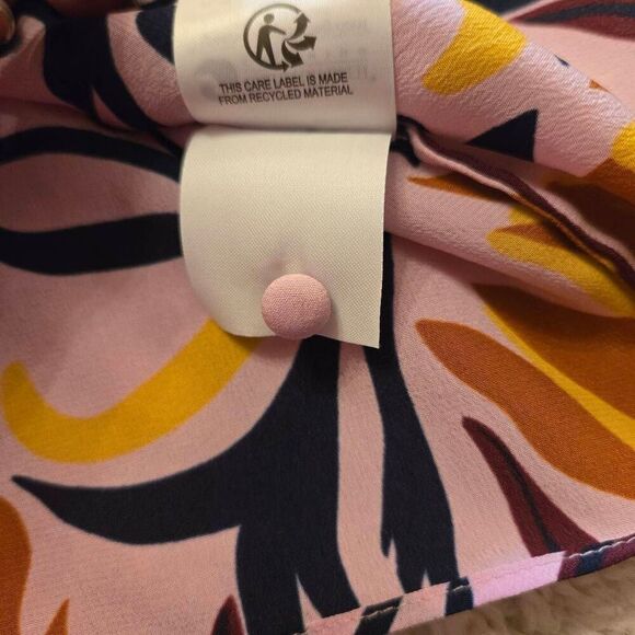 Boden Silk Blouse Pink Print 16 - Picture 8 of 10